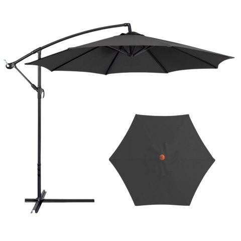 Parasol Ogrodowy Boczny Z Regulacją Pochyłu Pokrowiec 350 x 250cm Antracyt LEAN Parasol Ogrodowy Boczny Z Regulacją Pochyłu Pokrowiec 350 x 250cm Antracyt LEAN