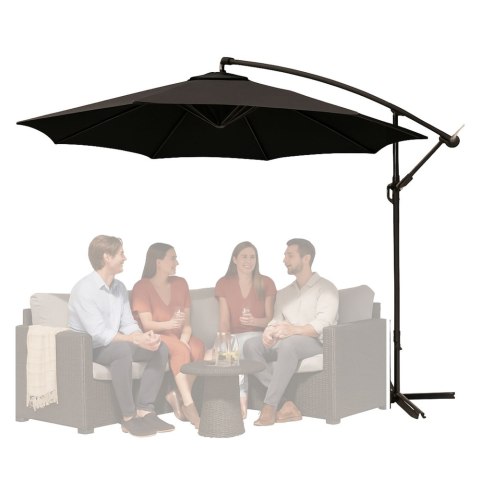 Parasol Ogrodowy Boczny Z Regulacją Pochyłu Pokrowiec 350 x 250cm Antracyt LEAN Parasol Ogrodowy Boczny Z Regulacją Pochyłu Pokrowiec 350 x 250cm Antracyt LEAN