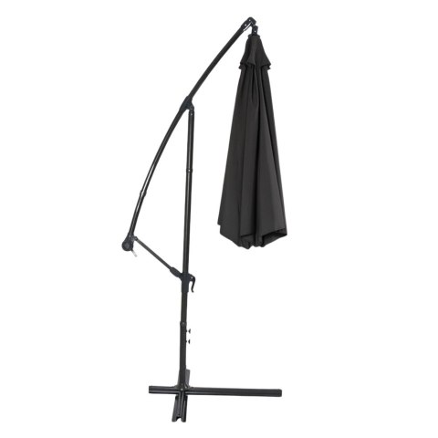 Parasol Ogrodowy Boczny Z Regulacją Pochyłu Pokrowiec 350 x 250cm Antracyt LEAN Parasol Ogrodowy Boczny Z Regulacją Pochyłu Pokrowiec 350 x 250cm Antracyt LEAN