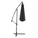 Parasol Ogrodowy Boczny Z Regulacją Pochyłu Pokrowiec 350 x 250cm Czarny LEAN