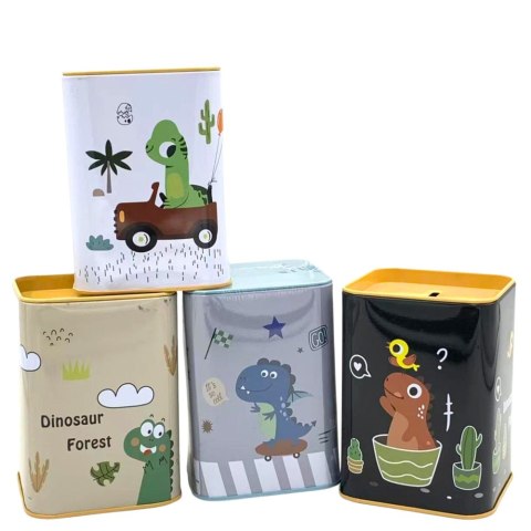 Skarbonka Dinozaur W Samochodzie Nauka Oszczędzania Metalowa 11x8cm LEAN TOYS Skarbonka Dinozaur W Samochodzie Nauka Oszczędzania Metalowa 11x8cm LEAN TOYS