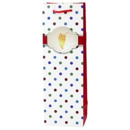 Torba Prezentowa Na Wino Butelkę W Kropki 35 x 12 x 9 cm LEAN