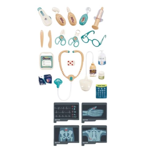 Zestaw Doktora Akcesoria Medyczne RTG EKG Światła Dźwięki 26 el. LEAN Toys Zestaw Doktora Akcesoria Medyczne RTG EKG Światła Dźwięki 26 el. LEAN Toys