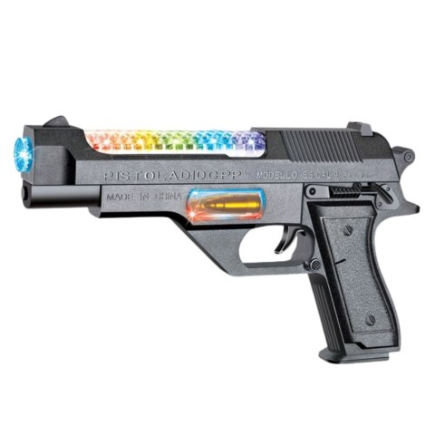 Broń Pistolet Na Baterie Kolorowe Światła Dźwięki 24cm LEAN Toys Broń Pistolet Na Baterie Kolorowe Światła Dźwięki 24cm LEAN Toys