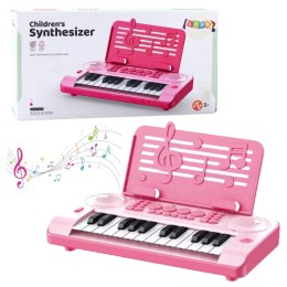 Elektroniczne Pianinko Edukacyjne 24K Podstawka Na Nuty Różowe LEAN Toys