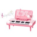 Elektroniczne Pianinko Edukacyjne Z Podstawką Na Nuty Mikrofon 24K Różowe LEAN Toys