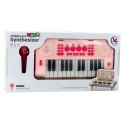 Elektroniczne Pianinko Edukacyjne Z Podstawką Na Nuty Mikrofon 24K Różowe LEAN Toys