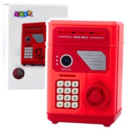 Elektroniczny Sejf Bankomat Skarbonka Na PIN Dla Dzieci Czerwony LEAN Toys