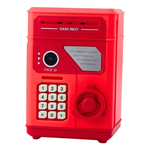 Elektroniczny Sejf Bankomat Skarbonka Na PIN Dla Dzieci Czerwony LEAN Toys Elektroniczny Sejf Bankomat Skarbonka Na PIN Dla Dzieci Czerwony LEAN Toys