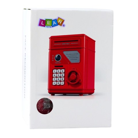 Elektroniczny Sejf Bankomat Skarbonka Na PIN Dla Dzieci Czerwony LEAN Toys Elektroniczny Sejf Bankomat Skarbonka Na PIN Dla Dzieci Czerwony LEAN Toys