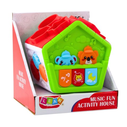 Interaktywny Domek Edukacyjny Sorter Dla Malucha Zielony LEAN Toys Interaktywny Domek Edukacyjny Sorter Dla Malucha Zielony LEAN Toys