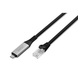 Kabel adapter DIGITUS USB-C - RJ45 Kat. 6A S/FTP, 1 Gbit/s, USB 3.2 Gen1, LSZH, 10m Digitus