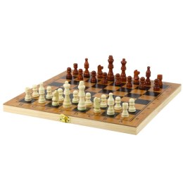 Klasyczna Gra Logiczna 3w1 Szachy Warcaby Backgammon Drewniane LEAN Toys