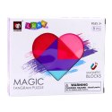 Klocki Magnetyczne Tangram Układanka Serce Naklejki 8 el. LEAN Toys