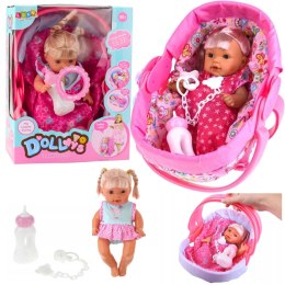 Lalka Bobas W Nosidełku Butelka Smoczek Mówi Gaworzy Siusia LEAN Toys