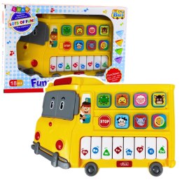 Pianinko Elektryczne Edukacyjne Dla Malucha Autobus Żółty LEAN Toys