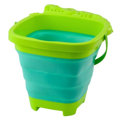 Składane Wiaderko Silikonowe Krokodyl Plażowe Zielone LEAN TOYS