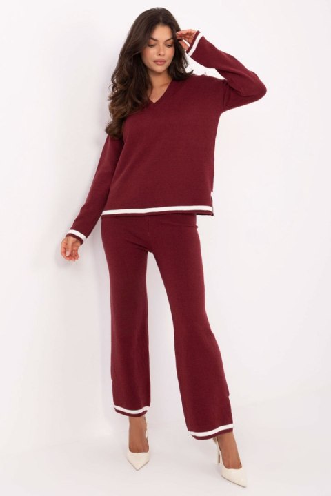Spodnie Komplet Model IT-KMPL-99062.66 Bordo - Italy Moda Italy Moda Spodnie Komplet Model IT-KMPL-99062.66 Bordo - Italy Moda Italy Moda