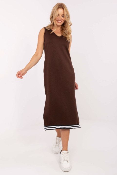 Sukienka Komplet Model IT-KMPL-9719.64 Dark Brown - Rue Paris Rue Paris Sukienka Komplet Model IT-KMPL-9719.64 Dark Brown - Rue Paris Rue Paris