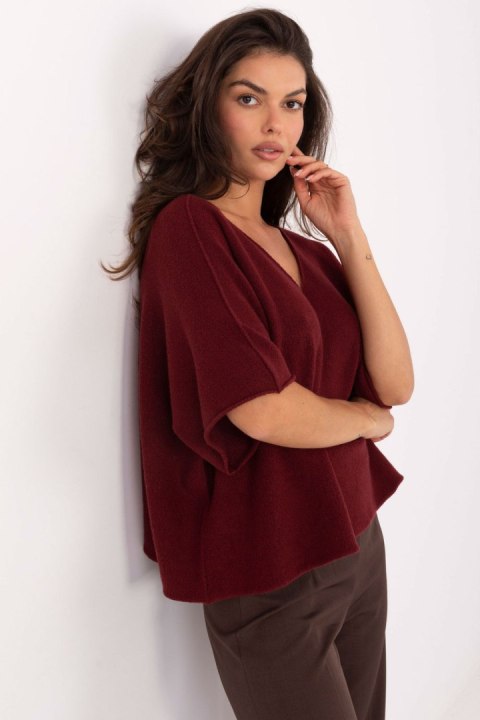 Sweter Damski Model IT-SW-2202.52 Bordo - Italy Moda Italy Moda Sweter Damski Model IT-SW-2202.52 Bordo - Italy Moda Italy Moda