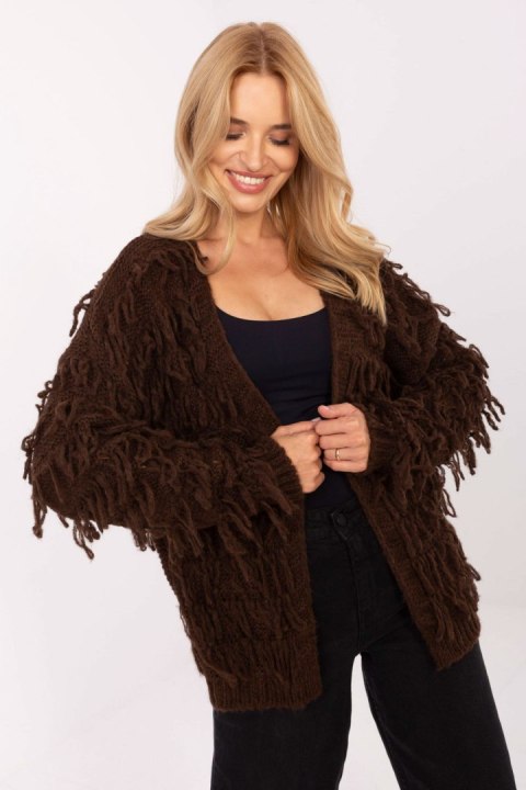 Sweter Kardigan Model MI-SW-1308.21 Brown - Rue Paris Rue Paris Sweter Kardigan Model MI-SW-1308.21 Brown - Rue Paris Rue Paris