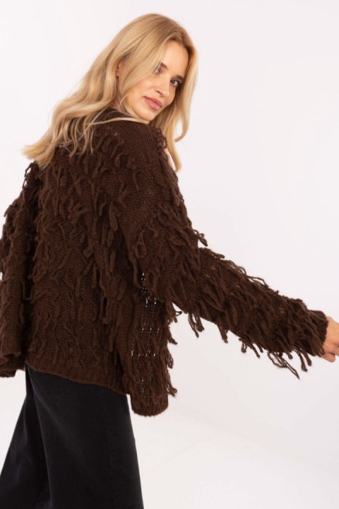 Sweter Kardigan Model MI-SW-1308.21 Brown - Rue Paris Rue Paris Sweter Kardigan Model MI-SW-1308.21 Brown - Rue Paris Rue Paris