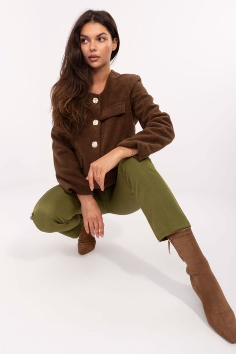 Żakiet Model IT-KR-FL9586.64 Brown - Rue Paris Rue Paris Żakiet Model IT-KR-FL9586.64 Brown - Rue Paris Rue Paris