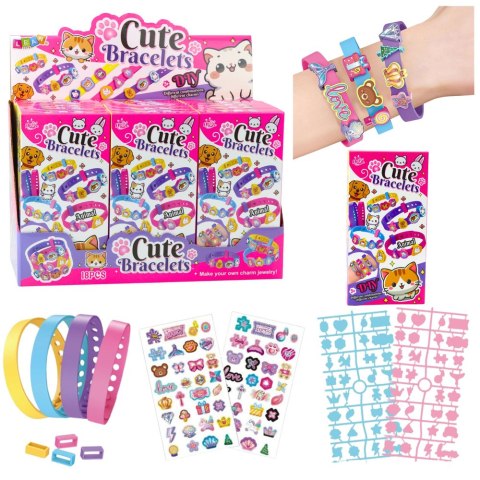 Zestaw Bransoletek DIY Zawieszki Zwierzątka 4 Bransoletki Regulowane LEAN TOYS