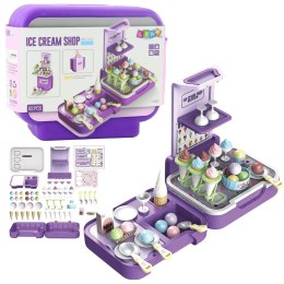 Zestaw Walizka Z Lodami Mobilny Sklepik Lodziarnia Kuchnia 3w1 62 el. LEAN Toys