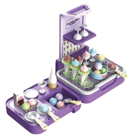 Zestaw Walizka Z Lodami Mobilny Sklepik Lodziarnia Kuchnia 3w1 62 el. LEAN Toys Zestaw Walizka Z Lodami Mobilny Sklepik Lodziarnia Kuchnia 3w1 62 el. LEAN Toys