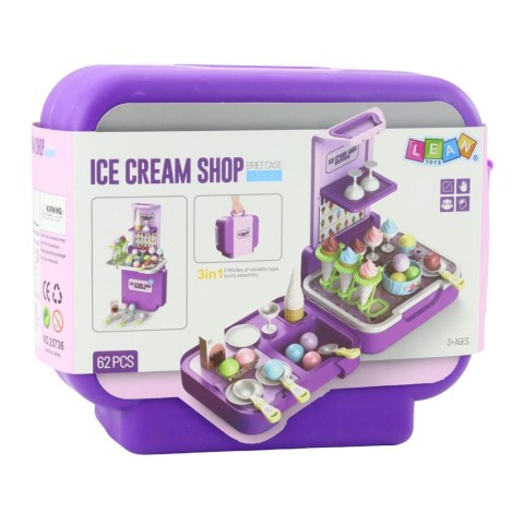 Zestaw Walizka Z Lodami Mobilny Sklepik Lodziarnia Kuchnia 3w1 62 el. LEAN Toys Zestaw Walizka Z Lodami Mobilny Sklepik Lodziarnia Kuchnia 3w1 62 el. LEAN Toys