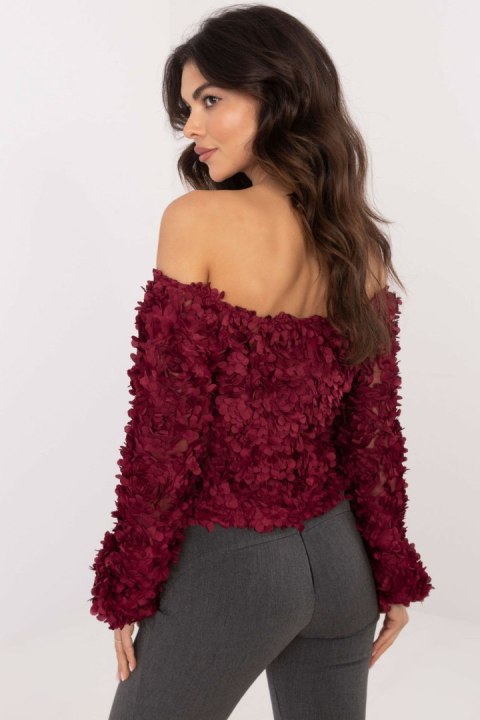 Bluzka Model MI-BZ-26158.20 Bordo - Italy Moda Italy Moda Bluzka Model MI-BZ-26158.20 Bordo - Italy Moda Italy Moda