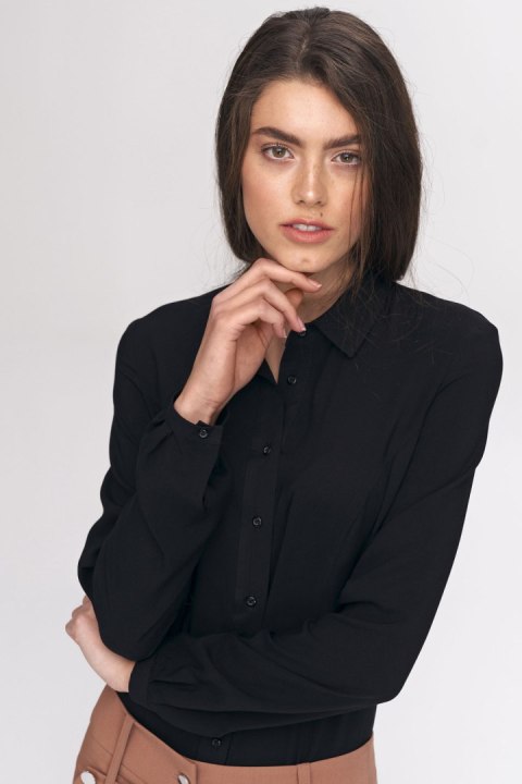 Czarna koszula body B164 Black - Nife Nife