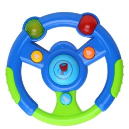 Interaktywna Kierownica Dla Malucha Światła Dźwięki Zielono-Niebieska LEAN Toys