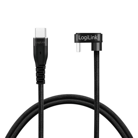 Kabel USB 2.0 LogiLink CU0191 USB-C - USB-C, M/M, kątowy, czarny, 2m LogiLink