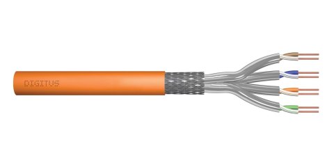 Kabel teleinformatyczny instalacyjny DIGITUS kat.7, S/FTP, Dca, drut, AWG 23/1, LSOH, 50m, pomarańczowy, ofoliowany Digitus Kabel teleinformatyczny instalacyjny DIGITUS kat.7, S/FTP, Dca, drut, AWG 23/1, LSOH, 50m, pomarańczowy, ofoliowany Digitus