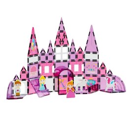Klocki Magnetyczne Okienka Dla Dziewczynki Różowe 58 el. LEAN Toys