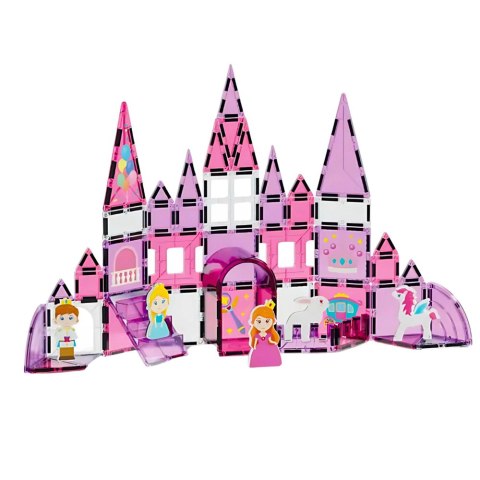 Klocki Magnetyczne Okienka Dla Dziewczynki Różowe 58 el. LEAN Toys Klocki Magnetyczne Okienka Dla Dziewczynki Różowe 58 el. LEAN Toys