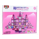 Klocki Magnetyczne Okienka Witraże Do Malowania Pisaki Różowe 126 el. LEAN Toys