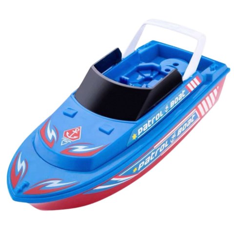 Łódź Patrolowa Na Baterie Zabawka Do Kąpieli Światła Dźwięki Niebieska LEAN Toys Łódź Patrolowa Na Baterie Zabawka Do Kąpieli Światła Dźwięki Niebieska LEAN Toys
