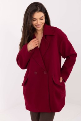 Płaszcz Damski Model IT-PL-A9582.86 Bordo - Rue Paris Rue Paris