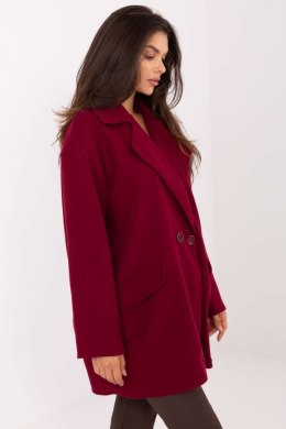 Płaszcz Damski Model IT-PL-A9582.86 Bordo - Rue Paris Rue Paris