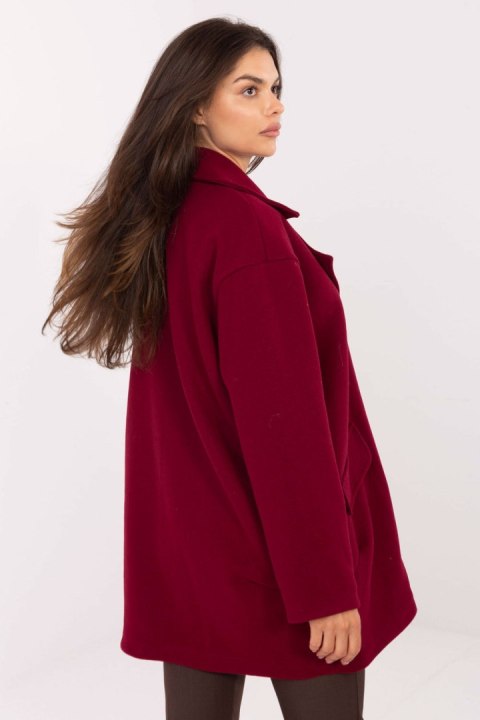 Płaszcz Damski Model IT-PL-A9582.86 Bordo - Rue Paris Rue Paris Płaszcz Damski Model IT-PL-A9582.86 Bordo - Rue Paris Rue Paris