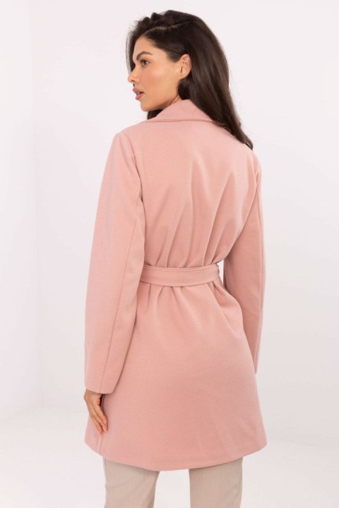 Płaszcz Damski Model IT-PL-A9590.85 Light Pink - Rue Paris Rue Paris Płaszcz Damski Model IT-PL-A9590.85 Light Pink - Rue Paris Rue Paris