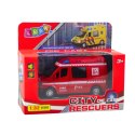 Samochód Strażacki Metalowy Napęd Pull Back Światła Dźwięki Czerwony 1:32 LEAN Toys