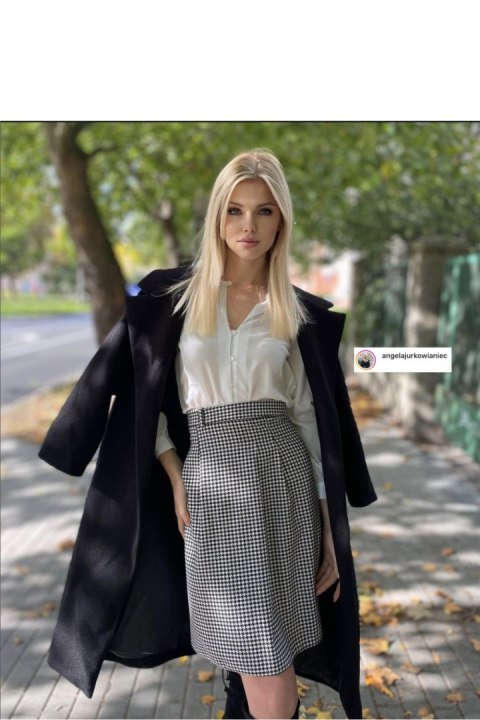 Spódnica Rozszerzona spódnica w pepitkę SP80 Pepitka - Nife Nife Spódnica Rozszerzona spódnica w pepitkę SP80 Pepitka - Nife Nife