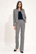Spodnie typu flare w pepitkę SD97 Pepitka - Nife Nife Spodnie typu flare w pepitkę SD97 Pepitka - Nife Nife