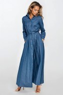 Sukienka Jeansowa sukienka maxi z długim rękawem S249 Jeans - Nife Nife