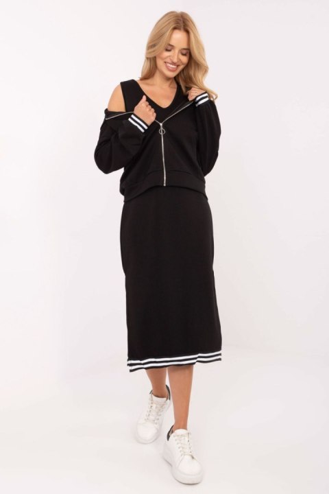 Sukienka Komplet Model IT-KMPL-9719.64 Black - Rue Paris Rue Paris Sukienka Komplet Model IT-KMPL-9719.64 Black - Rue Paris Rue Paris