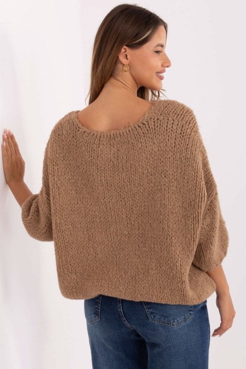 Sweter Damski Model IT-SW-7703.70 Camel - Italy Moda Italy Moda Sweter Damski Model IT-SW-7703.70 Camel - Italy Moda Italy Moda